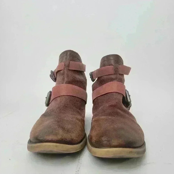 Lucky Brand Chaves Cutout Leather Double Strap Ankle Booties -10M - Picture 5 of 11